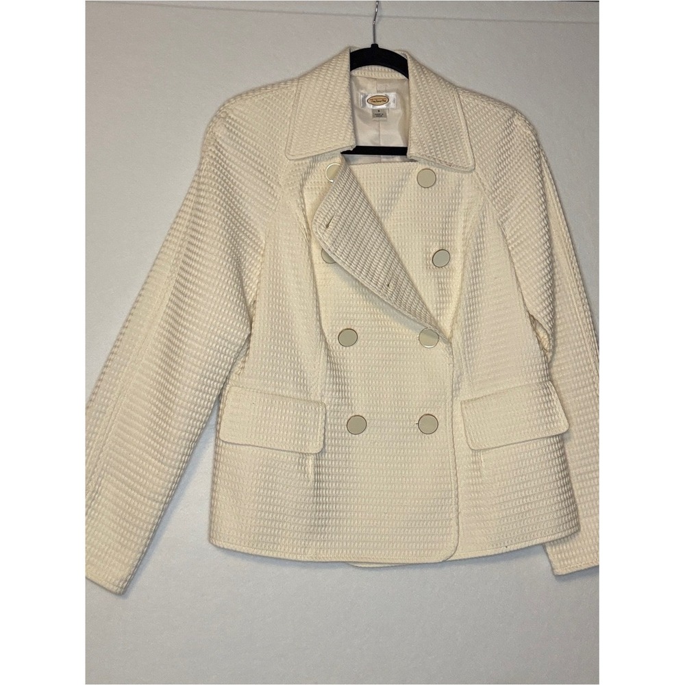Talbots Ivory Textured‎ Double-Breasted Jacket – Size 8 - Picture 2 of 11